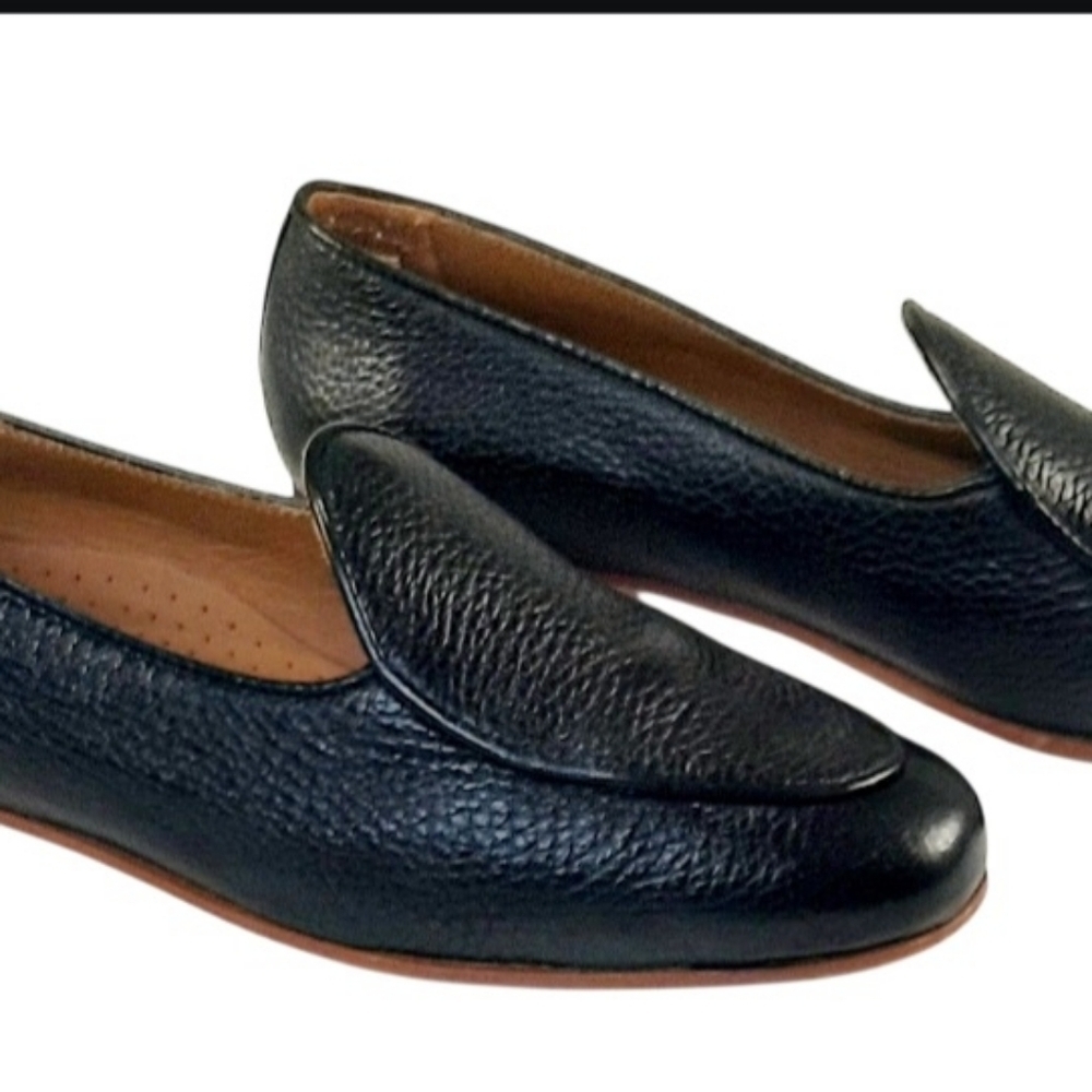 Bomberos LA REINA Black Pebbled Leather Loafers. Made In Spain Womens Size 8 - Picture 4 of 6